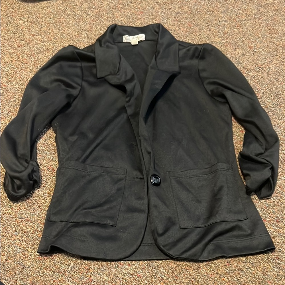 About a Girl Black Size XS Jacket with Pockets 3/4 sleeve